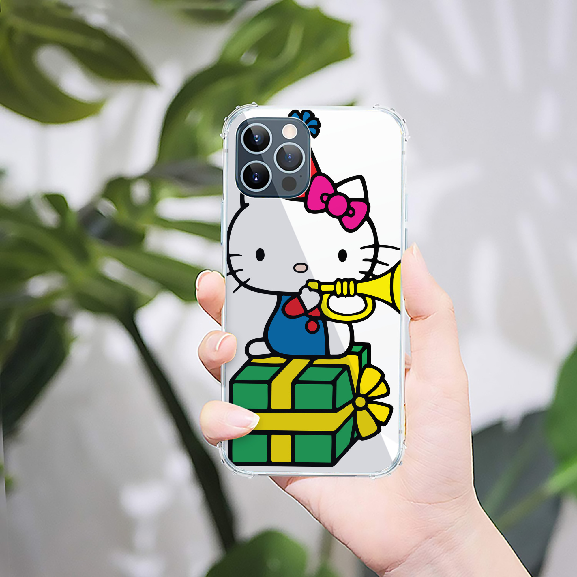 （画像用） Hello Kitty ハローキティ 【iPhone 12シリーズ対応】透明スマホケース（クリアソフトケース）